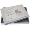 White Cotton Cards New Grandchild Tiny Album (Silver Pram and
