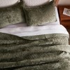 LEAONME Velvet Quilt Set Full/Queen Size 90''x98'', Lightweight Olive Green