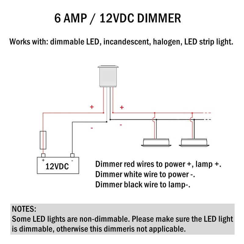 Obeaming 12V LED Light Dimmer, Stainless 12 Volt PWM Dimmer
