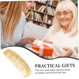 NOLITOY Natural Horn Static Hair Comb for Women Portable Detangling Comb Prevents Hair Loss Promotes Circulation Material for Handbag Use