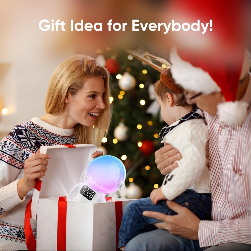 Astronaut Wake Up Light Sunrise Alarm Clock for Kids, Heavy