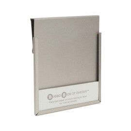 Bigso Box of Sweden 4er-Set Etikettenhalter (groß) – Labelhalter zur Beschriftung von Boxen oder Ordnern – Halterung zur einfachen Befestigung an Rändern oder Deckeln – mattsilberfarben