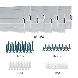 Bikykose Cleat Picture Hanger Hardware Kit - 16 Pairs 2'' Aluminum Z Hanger Wall Mount Bracket Kit, Interlocking Z Clips for Hanging Wall Art, Mirrors, Panels, Cabinets, Whiteboards