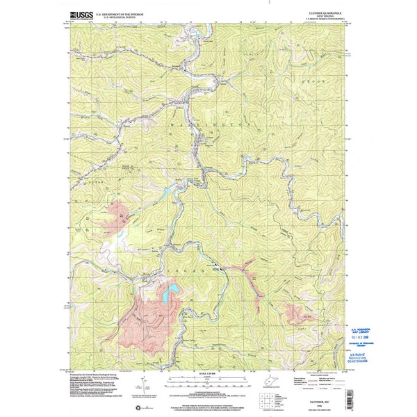 YellowMaps Clothier WV topo map, 1:24000 Scale, 7.5 X 7.5 Minute, Historical, 1996, Updated 2002, 27.4 x 22 in - Paper