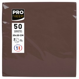 PRONAPPE - Rif. SV622011I - 50 tovaglioli da cocktail, 20 x 20 cm, carta micro-goffrata, ovatta a 2 strati, colore: cioccolato