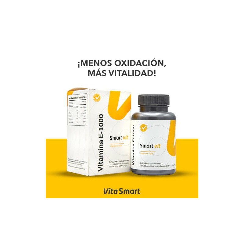 SMART VIT Vitamina E-1000 60 capsulas Suplemento alimenticio