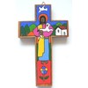 Wood Cross Latin American Cross. 25 cms Painted by hand