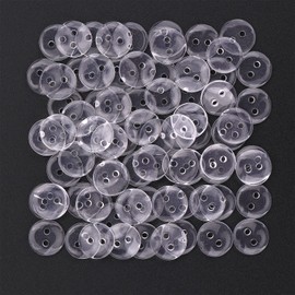Weddecor 15mm Clear Plastic Round Buttons 2 Holes, Snap Fasteners for Clothes Sewing, Handbags, Knitting, Scrapbook, Plastic Arts & Crafts, 25 Buttons