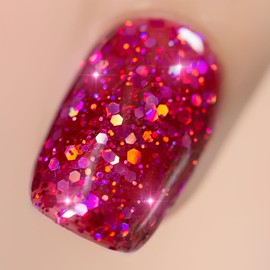 YTD Likomey Esmalte de Uñas de Gel con Purpurina Fruta del Dragón Rosa,15ml Shimmer Esmalte de Gel UV de Alta Pigmentación para Manicura de Salón Regalos para San Valentín