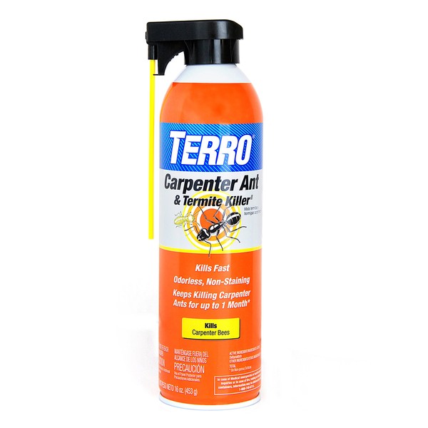 TERRO T1901-6 Ready to Use Indoor and Outdoor Carpenter Ant, Termite, and Carpenter Bee Killer Aerosole Spray - 16 Ounces
