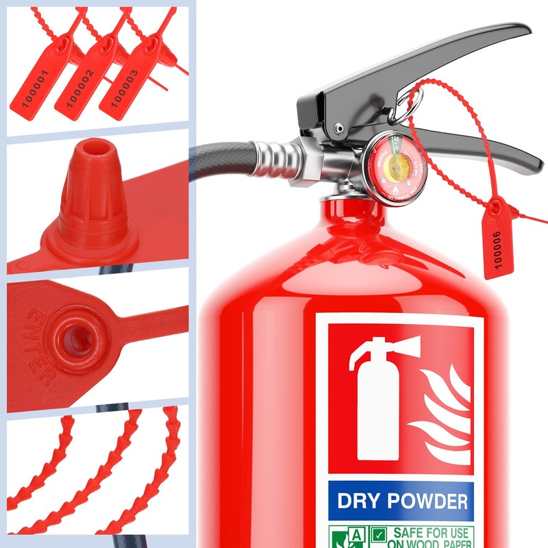 1000 Pcs Plastic Tamper Seals Fire Extinguisher Tags Security Tags