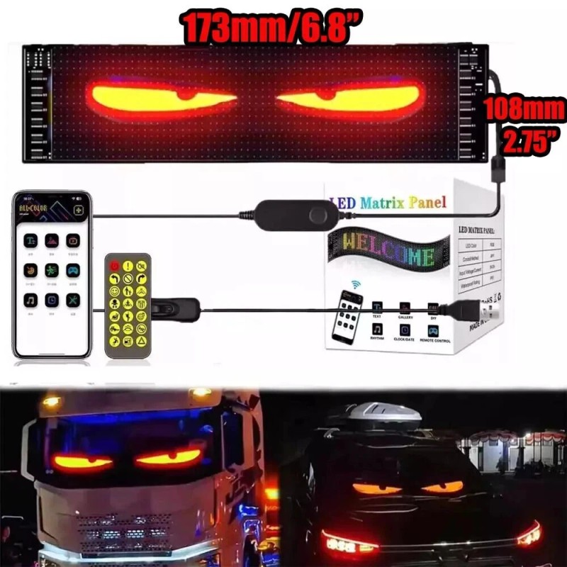 OPRAH 6.8'' Devil Eyes Light for Car LED Display Screen