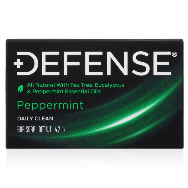 Defense Soap All Natural Peppermint Bar Soap for Men | Made by Wrestlers with Tea Tree Oil & Eucalyptus Oil to Defend Against Fungus and Promote Healthy Skin