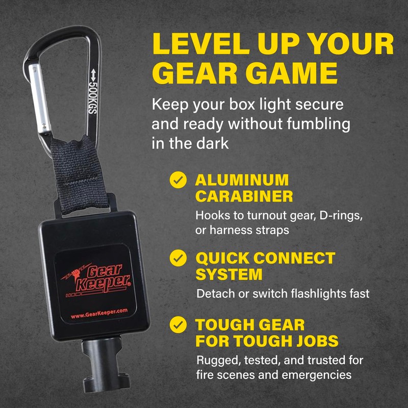 Gear Keeper Box LED Flashlight Retractor With 3” AL Carabiner