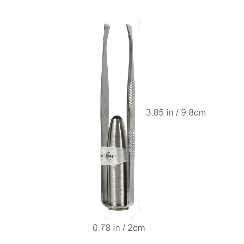 FOMIYES 2pcs Eyebrow with LED Light, Stainless Steel Eyebrow Pliers
