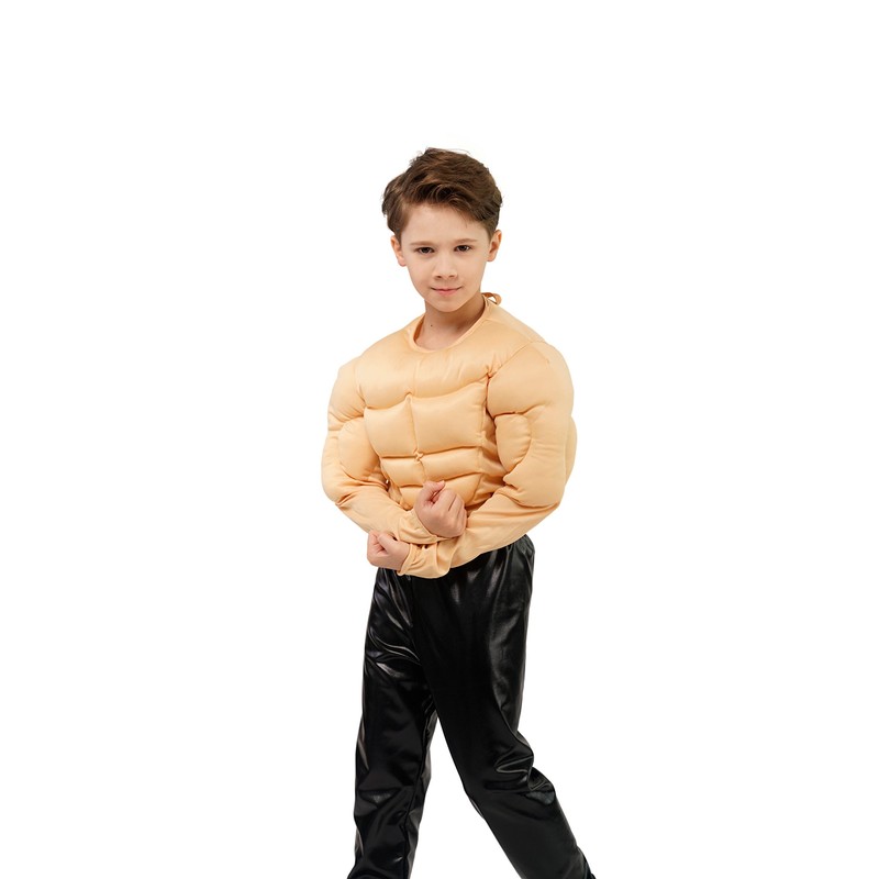 Boys Strong Muscle Shirt Costume (10-12Y)