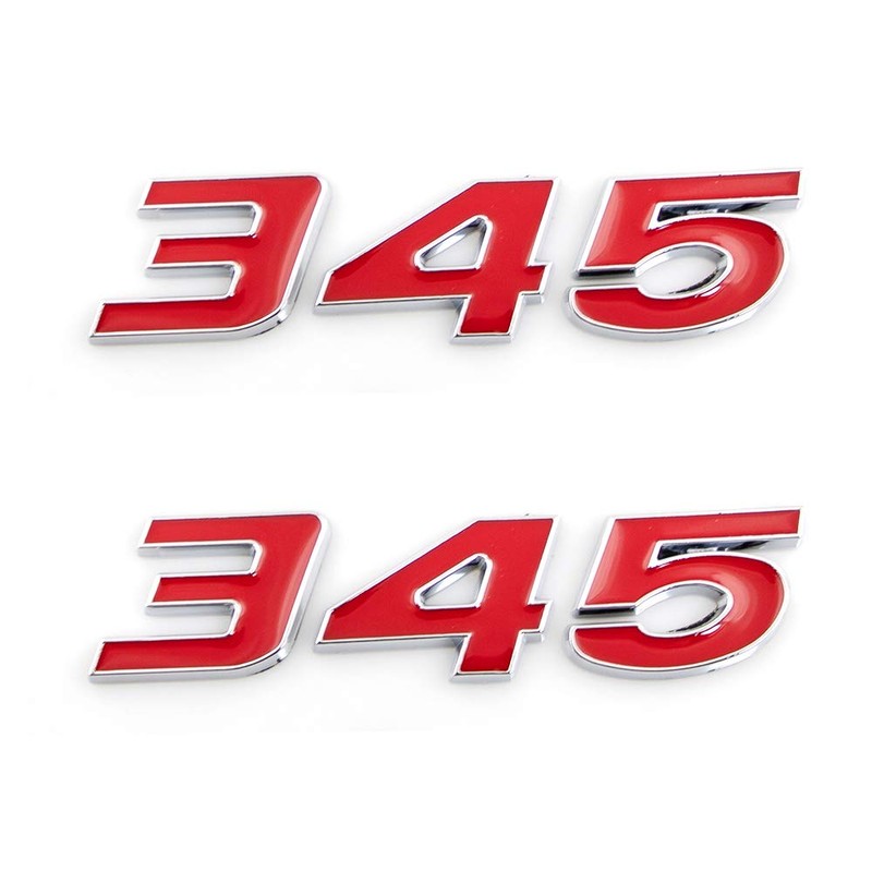 2Pcs 345 Emblems 3D Nameplate Premium Car Badge Decal Replatement