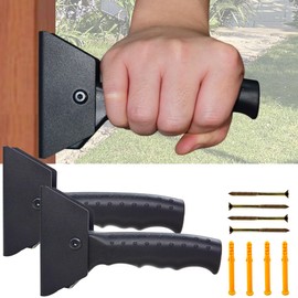 Flip Up Assist Grab Handle for Doorway & Stairs, Walls Mounted-in Folding Grip Handles, Mobility Aids for Elderly Seniors Supports Up to 300 Pounds (Black, 2 Pack)