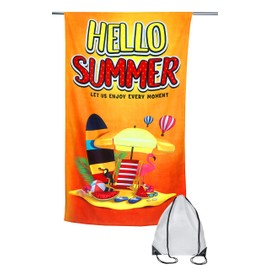 Tex family Large 80 x 160 cm Terry Towelling Photo Towel Hello Summer