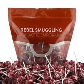 Red Raspberry Lollipops Bulk Bag of 60 Suckers by Rebel Smuggling Galactic Emporium (Approx. 2.5lbs)