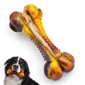 Anoodi Dog Chew Toys for Aggressive Chewers Indestructible Dog Toys for Large Dogs Medium Small Breeds, Tough Nylon Interactive Durable Chew Toy for Dogs Bacon Flavor, Best Gift&Keep Them Busy