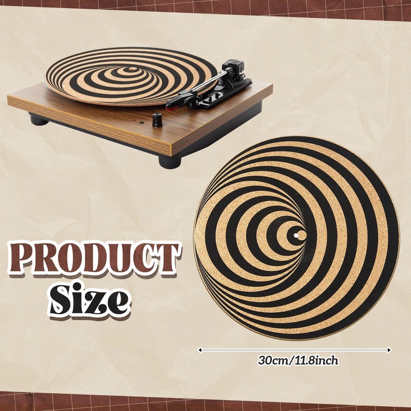 Briwooody Cork Turntable Mat/3mm Thick for Better Sound Support on