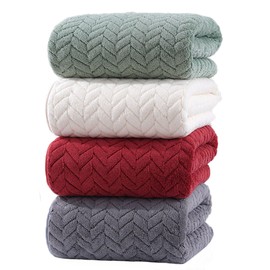 KPXY Juego de 4 Piezas Toalla de Mano 75x34cm, Toalla de baño, Velo Coral, Secado rápido, para baño, Ducha, Playa, SPA (4, Grande-74x35-01)