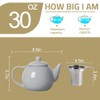 Sweejar Porcelain Teapot with Removable Stainless Steel Infuser,Microwave & Dishwasher