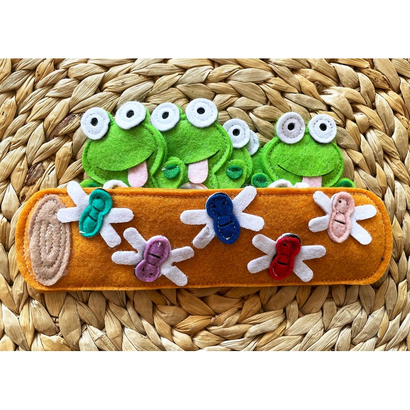 5 Little Speckled Frogs Nursery Rhyme Finger Puppet