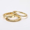 Kakonia 3PCS 14K Gold Plated Rings CZ Stacking Rings for