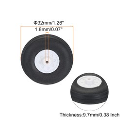 sourcing map RC Airplane Wheels 1.26" OD RC Airplane,Aircraft PU Sponge Wheels,Tire Tail Wheel RC Aircraft Foam Wheel Replacement for DIY RC Model Plane Aircraft Pack of 4