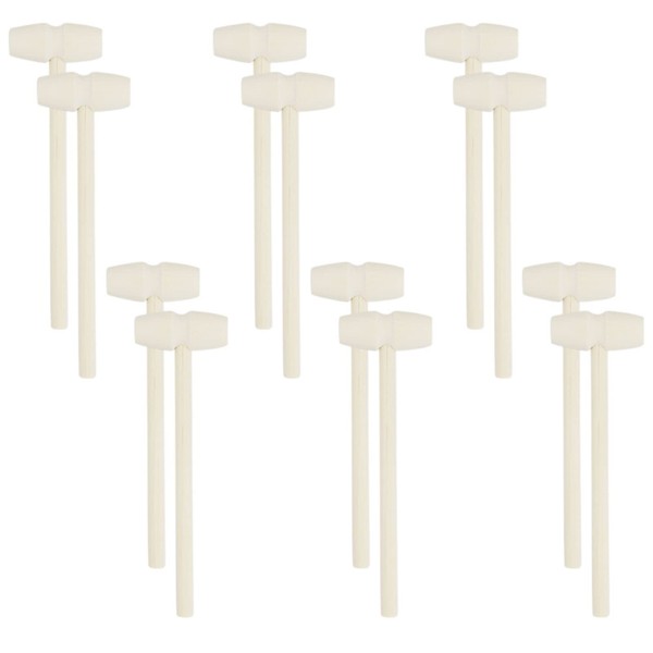 12 Pack Mini Wooden Crab Mallets, Seafood Hammer Dessert Hammer Mini Wooden Hammer Kids Lobster Mallet Shellfish Hammers Small Wooden Mallet Toy Wood Cracker for Chocolate