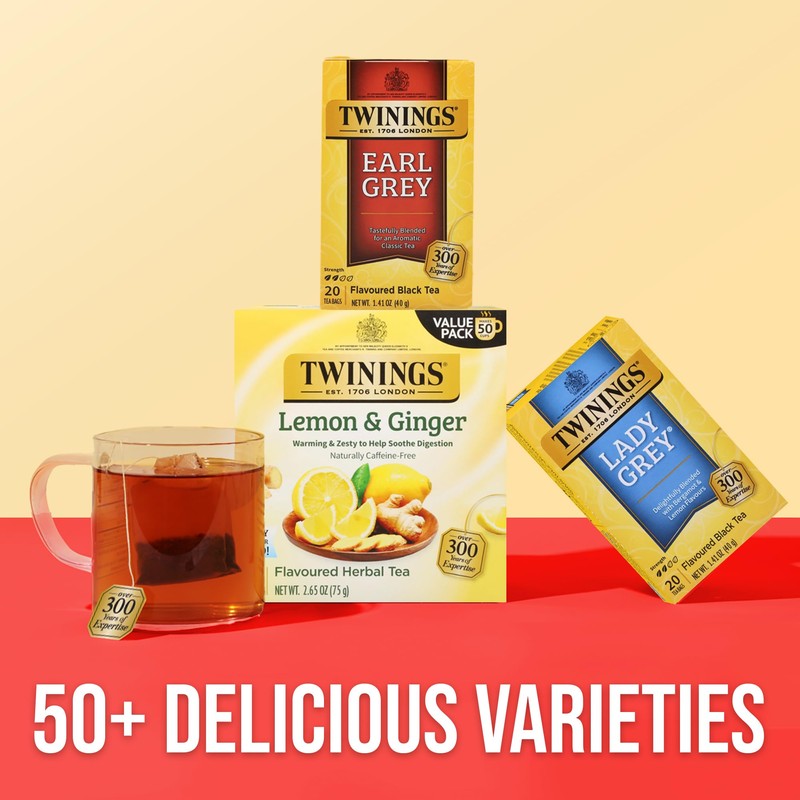Twinings Lady Grey Black Tea Individually Wrapped Bags, 20 Count