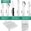 49PCS Silverware Set with Organizer, Stainless Steel Flatware Drawer Cutlery