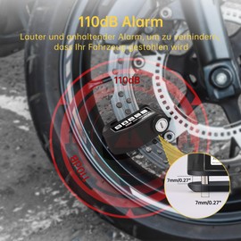 ZELENY Brake Disc Lock Alarm 110 dB Waterproof Motorcycle Lock
