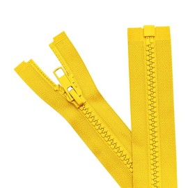 Sawoake 2 Pieces #5 36cm Separating Jacket Zippers for Sewing Coats Jacket Zipper Yellow Shaped Plastic Zippers Bulk Tailor DIY Sewing Tools for Garment/Bags