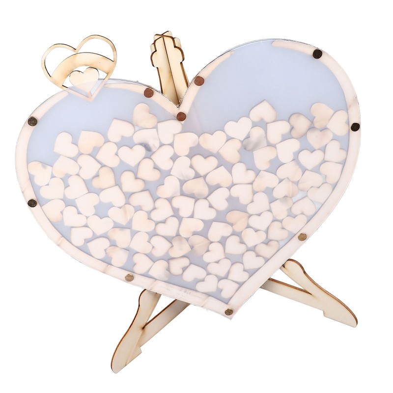 Wooden Wedding Frame Guest Book Drop Box with Stand 80