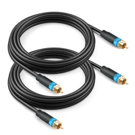 BlueRigger RCA Audio Subwoofer Cable (8FT/2pack, Dual Shielded, Gold Plated RCA to RCA Connectors) – for Subwoofer, Amplifier, Home Theater
