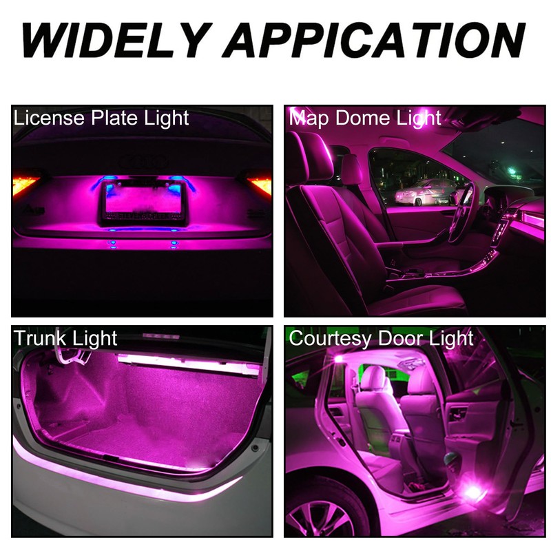 GLOFE T10 194 168 Dash Instrument White LED Light Bulbs