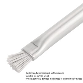 SALUTUYA Aquarium Algae Brush, Durable Fish Tank Wire Bristles Brush Professional 304 Stainless Steel Soft for Stone for Aquarium(Pro 23cm/9.1in)