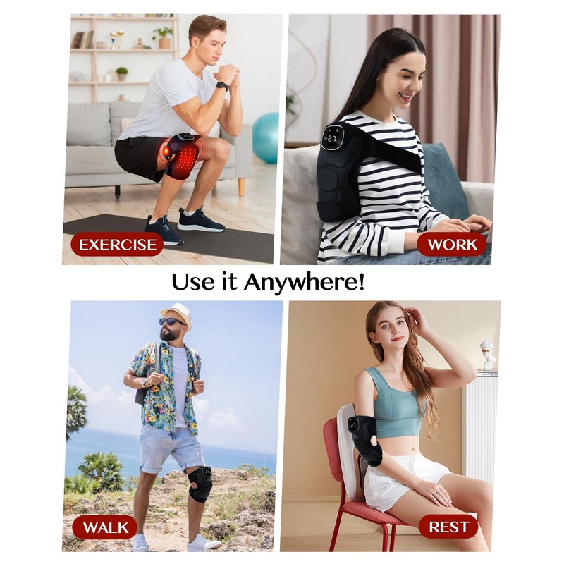 BINODIC Red Light Therapy for Knee Brace, Vibration Knee Massager,