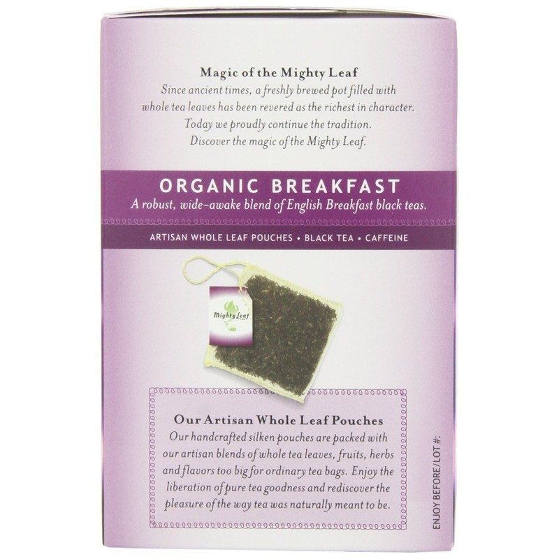 Mighty Leaf Black Tea, Organic Breakfast, 15 Pouches (Pack of