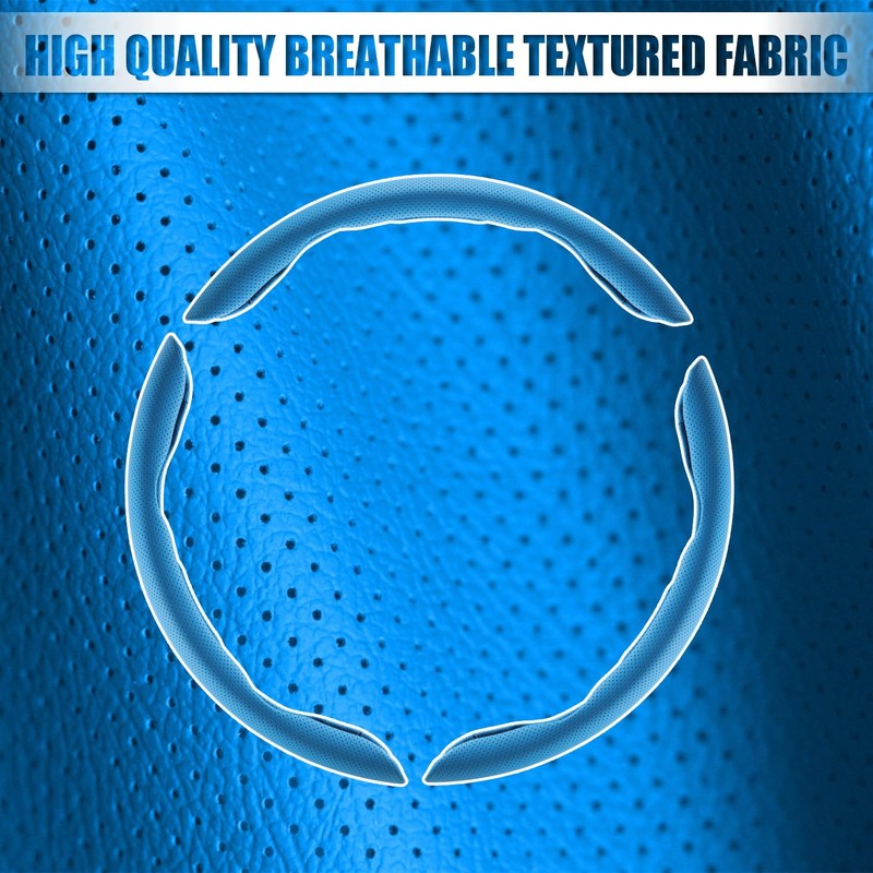 Amiss Nappa Leather Steering Wheel Cover, 3PCS Segmented Steering Wheel