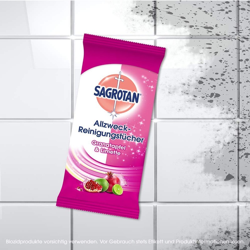 Sagrotan All-Purpose Cleaning Cloths Pomegranate and Lime Pack of 60