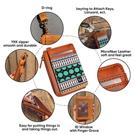 MOGEWOE Credit Card Holder Wallet for Women Slim Minimalist Wallet RFID Blocking Leather Wallets Elastic Front Pocket Wallet for Women with Zipper Pocket