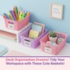 Mixed Color Small Plastic Open Storage Weave Baskets, 6-Pack Versatile