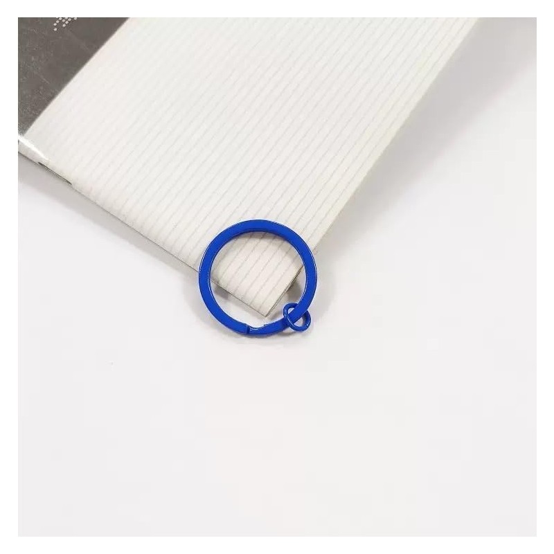 20 Pcs 30mm Multi-Colored Metal Flat Split Keyrings Keychain Rings