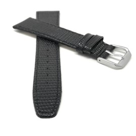 Extra Long, 20mm Black Lizard Pattern Leather Smartwatch Band Strap fits Skagen Hagen, Signatur, Hald & Many More