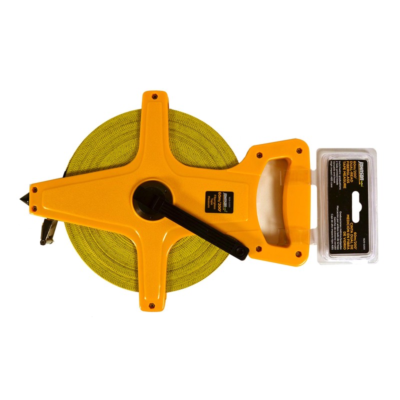 Johnson Level & Tool 1829-0200 Metric/Inch Fiberglass Long Tape, 200',