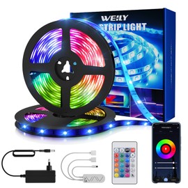 Weily LED Strip 15 m Flexible Colour Changing Smart WiFi Control 450 LED RGB Light Strip for Home Decoration [Energy Class A ++].